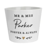 Personalised Any Message Gold Heart Motif White Ceramic Indoor Plant Pot - Image 4