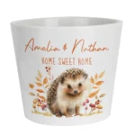 Personalised Any Message Hedgehog Design White Ceramic Indoor Plant Pot - Image 5