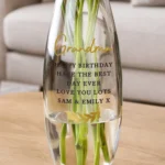 Personalised Any Message Bold Text Tapered Glass Bullet Vase - Image 2