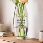 Personalised Any Message Bold Text Tapered Glass Bullet Vase - Image 4
