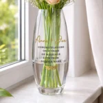 Personalised Any Message Bold Text Tapered Glass Bullet Vase - Image 3
