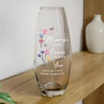 Personalised 'I'd Pick You' Floral Design Tapered Glass Bullet Vase