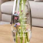 Personalised 'I'd Pick You' Floral Design Tapered Glass Bullet Vase - Image 2