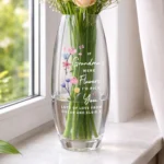 Personalised 'I'd Pick You' Floral Design Tapered Glass Bullet Vase - Image 4