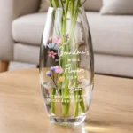 Personalised 'I'd Pick You' Floral Design Tapered Glass Bullet Vase - Image 3