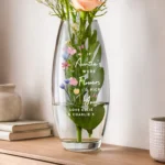 Personalised 'I'd Pick You' Floral Design Tapered Glass Bullet Vase - Image 5
