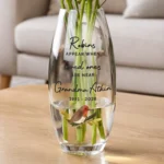 Personalised 'Robins Appear...' Memorial Tapered Glass Bullet Vase - Image 5