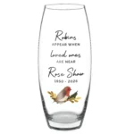 Personalised 'Robins Appear...' Memorial Tapered Glass Bullet Vase - Image 6