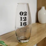 Personalised Any Message Bold Special Date Tapered Glass Bullet Vase