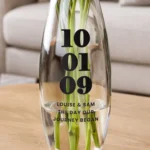 Personalised Any Message Bold Special Date Tapered Glass Bullet Vase - Image 4