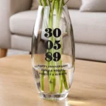 Personalised Any Message Bold Special Date Tapered Glass Bullet Vase - Image 5