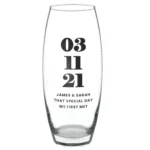 Personalised Any Message Bold Special Date Tapered Glass Bullet Vase - Image 6