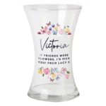 Personalised Any Message Bright Floral Design Shaped Glass Vase - Image 5