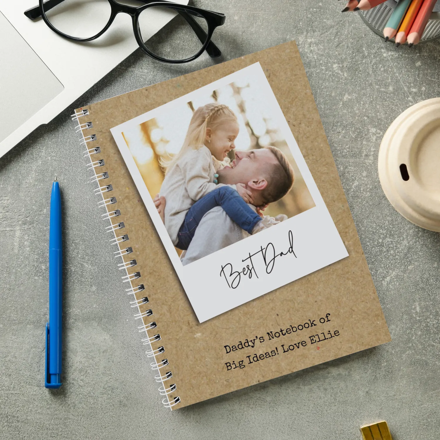 P0512AI11 Personalised Any Message Polaroid Design Photo Upload Notebook Personalised Any Message Polaroid Design Photo Upload Notebook - Image 1