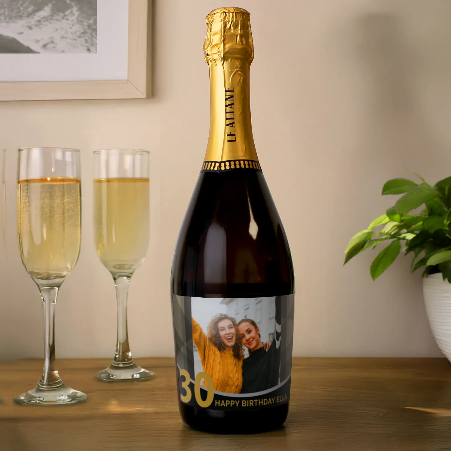 P0512AI14 Personalised Any Message Photo Upload Birthday Anniversary Bottle of Prosecco Personalised Any Message Photo Upload Birthday/Anniversary Bottle of Prosecco - Image 1