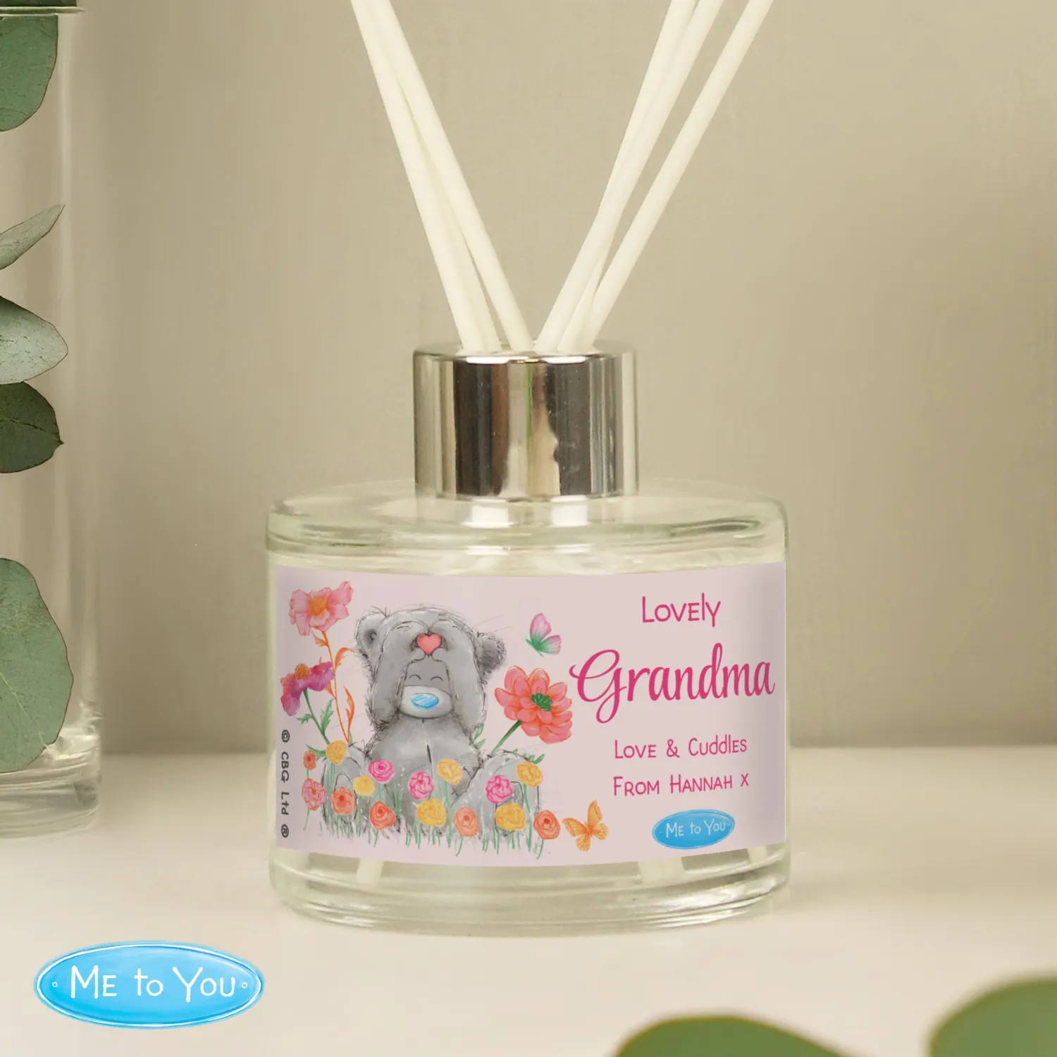 P0512AI27 Personalised Me to You Floral Design Glass Reed Diffuser Personalised Me to You Floral Design Glass Reed Diffuser - Image 1