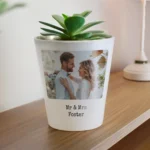 Personalised Any Message Photo Upload White Ceramic Plant Pot