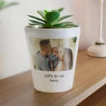 Personalised Any Message Photo Upload White Ceramic Plant Pot - Image 4