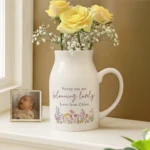 Personalised Wild Flowers Design White Ceramic Flower Jug Vase - Image 4