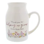 Personalised Wild Flowers Design White Ceramic Flower Jug Vase - Image 5