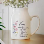Personalised 'I'd Pick You' Floral Design White Ceramic Flower Jug Vase