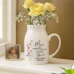 Personalised 'I'd Pick You' Floral Design White Ceramic Flower Jug Vase - Image 3