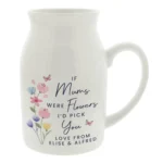 Personalised 'I'd Pick You' Floral Design White Ceramic Flower Jug Vase - Image 4