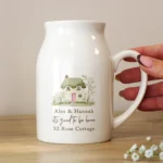 Personalised Country Cottage Design White Ceramic Flower Jug Vase - Image 2