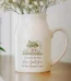 P0805P15 Personalised Country Cottage Design White Ceramic Flower Jug Vase