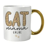 Personalised 'Cat Mama' Gold Handled Ceramic Mug - Image 4