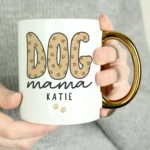Personalised 'Dog Mama' Gold Handled Ceramic Mug - Image 2