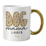 Personalised 'Dog Mama' Gold Handled Ceramic Mug - Image 4
