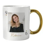 Personalised Queen of Hearts Photo Upload Gold Handled Ceramic Mug - Image 4