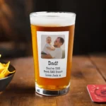 Personalised Any Message Photo Upload Polaroid Design Beer Glass - Image 3