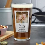 Personalised Any Message Photo Upload Polaroid Design Beer Glass - Image 2