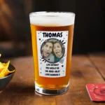 Personalised Any Message Photo Upload Beer Glass - Image 2