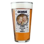 Personalised Any Message Photo Upload Beer Glass - Image 4