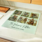 Personalised Photo Upload Glass Chopping Board/Worktop Saver