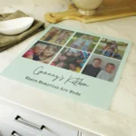 Personalised Photo Upload Glass Chopping Board/Worktop Saver - Image 3