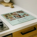 Personalised Photo Upload Glass Chopping Board/Worktop Saver - Image 2