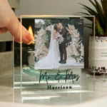 Personalised Any Message Photo Upload Mirrored Glass Tea Light Candle Holder - Image 2