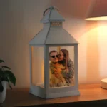 Personalised Photo Upload Rustic White Plastic Light-up Lantern - Image 2