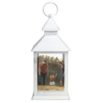 Personalised Photo Upload Rustic White Plastic Light-up Lantern - Image 4