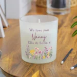 Personalised Wild Flowers Design Scented Frosted Glass Jar Candle - Image 2