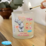 Personalised Me to You Floral Design Scented Frosted Glass Jar Candle - Image 2