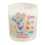 Personalised Me to You Floral Design Scented Frosted Glass Jar Candle - Image 5