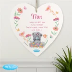 Personalised Me to You Floral Design Hanging Wooden Heart Decoration - Image 3