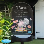 Personalised Me to You Floral Design Outdoor LED Colour Changing Solar Light