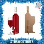 Bottle of Red Wine & Wine Glass Large + Mini Cardboard Cutout / Standee - Image 2