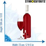 Bottle of Red Wine & Wine Glass Large + Mini Cardboard Cutout / Standee - Image 3